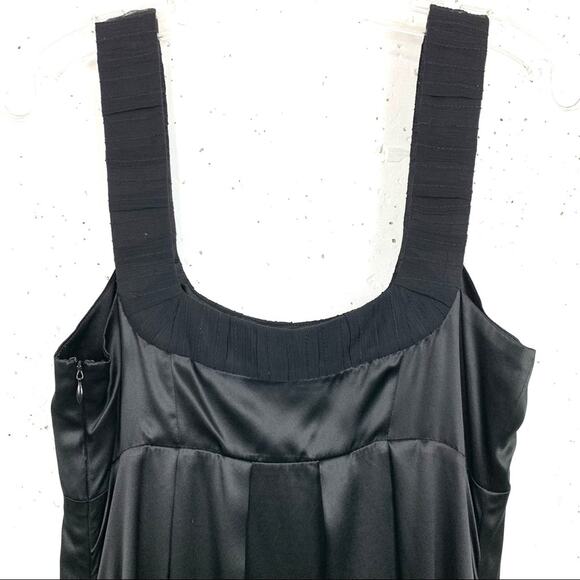 Armani Exchange Silk Empire Waist Ruffle Hem Mini Dress Black Size 8 - Picture 6 of 10